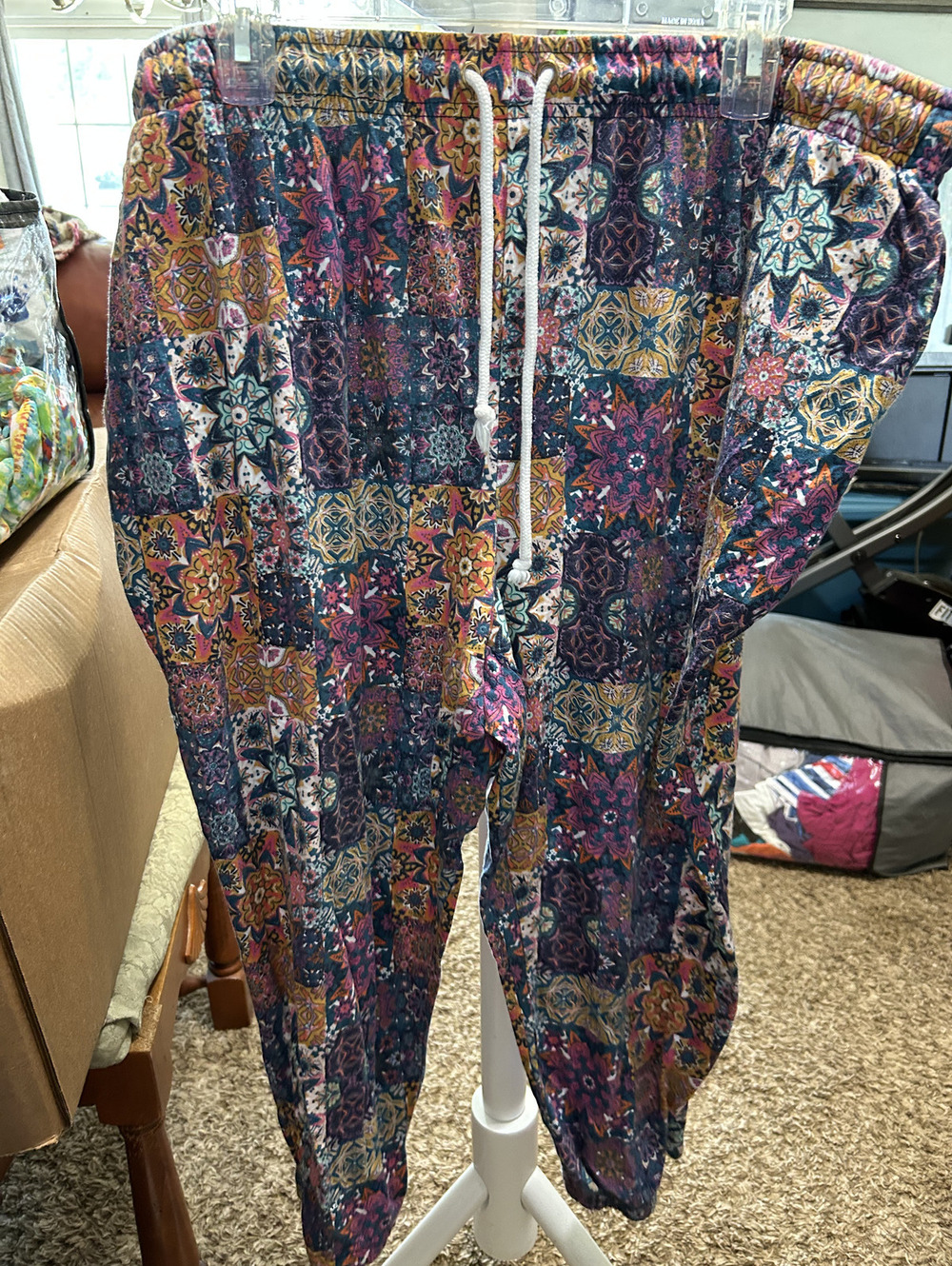 Masseys Women's 3X Patterned Cotton-Polyester Lounge Pants